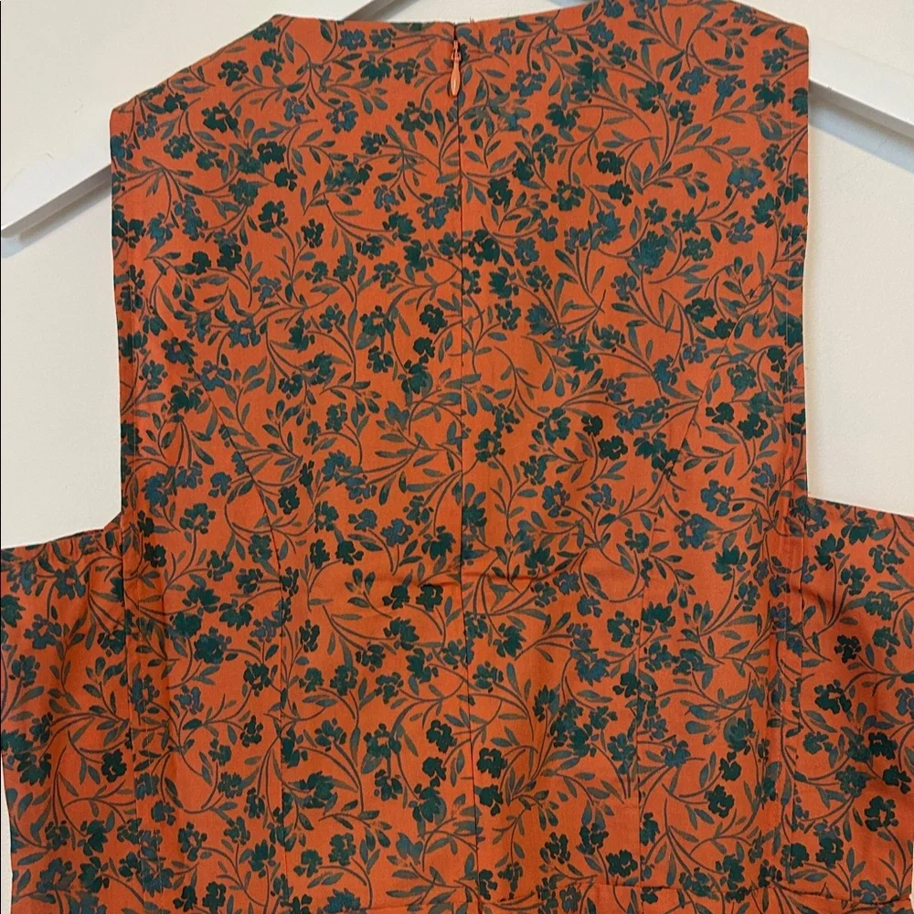 Madewell Floral Twist Front Poplin Midi Dress, Size 6 - Picture 11 of 14